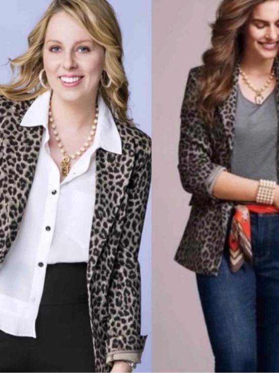 CAbi Jackets & Blazers - CAbi Leopard Print Blazer Jacket in Black and Tan